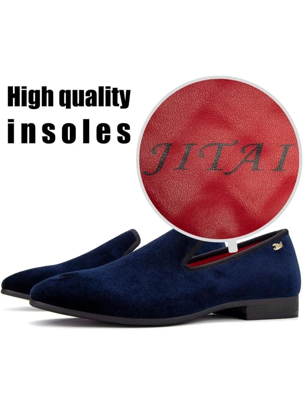 JITAI Men's Blue15 Elegant Rubber & Leather Penny Loafers Casual Formal Shoes